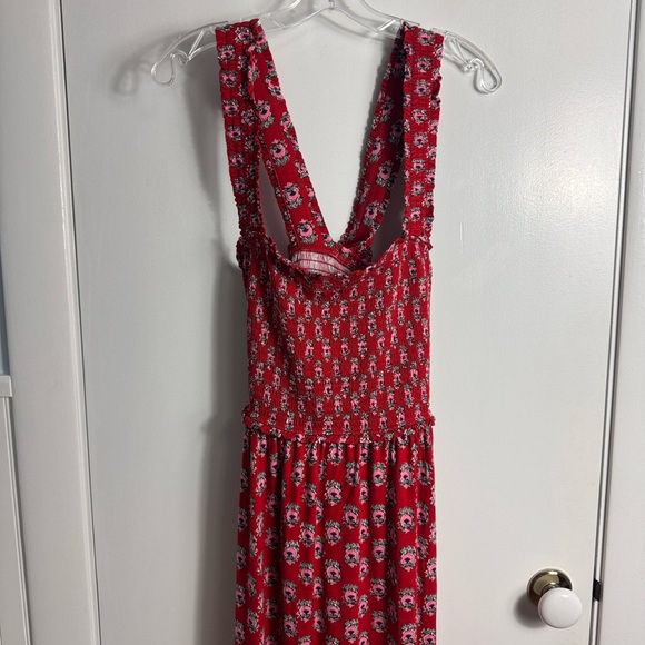 BODEN CROSS BACK JERSEY MIDI DRESS IN POINSETTIA DAINTY FLORET Size 12 Red - Picture 3 of 11